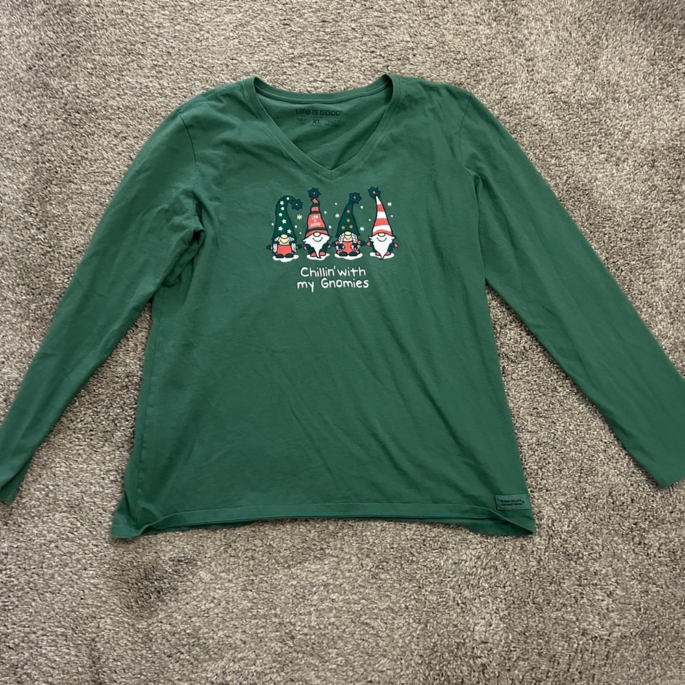 Life is Good Chillin with my Gnomies Long Sleeve Tee